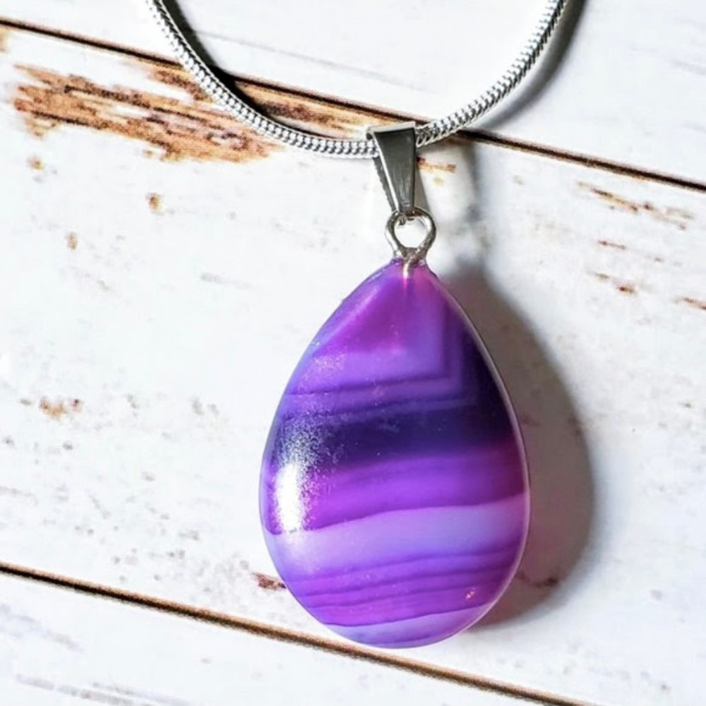 Purple Striped Agate Pendent
